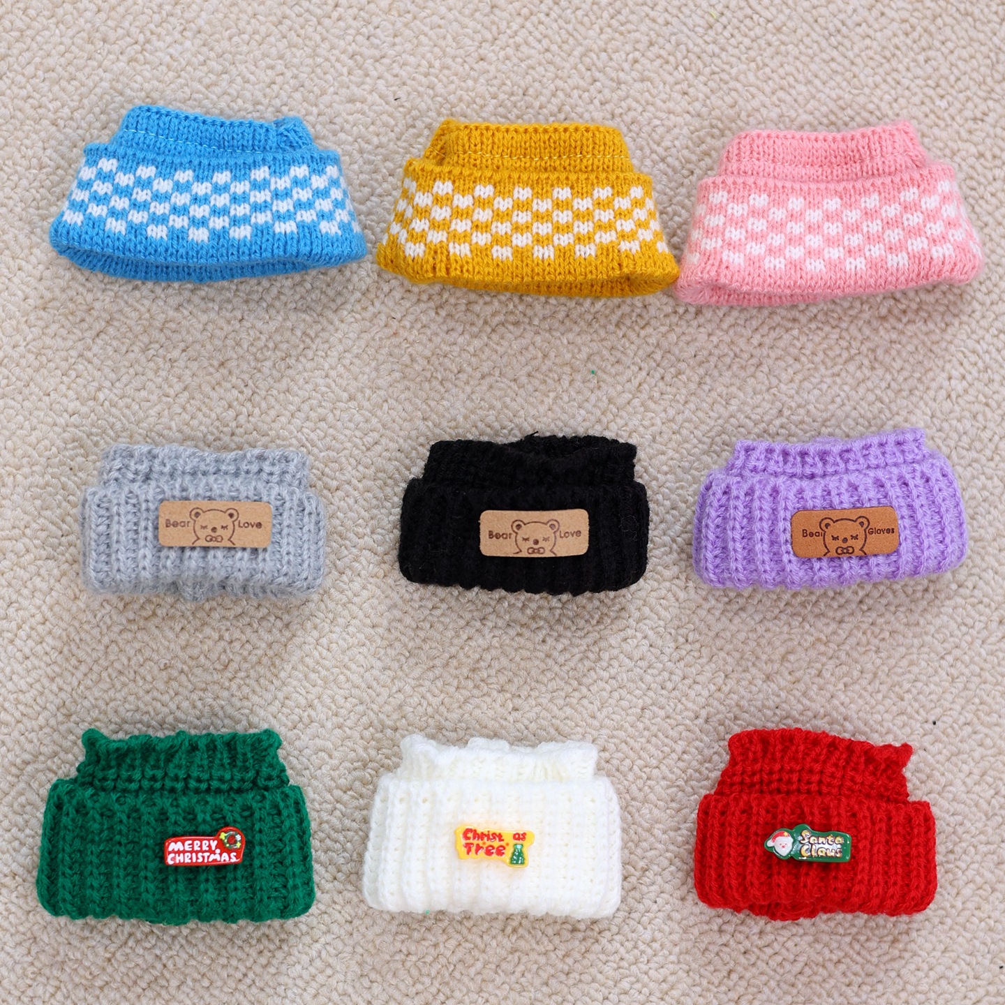 Шершавая шапка 17 см, одежда для плюшевых кукол, рождественская маленькая шапка