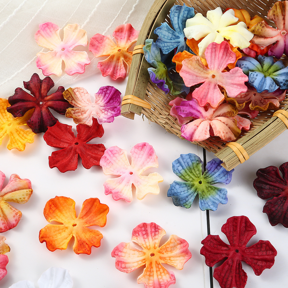 New simulation burnt edge embossed hydrangea piece compression simulation flower accessories petal clothing headdress decoration accessories