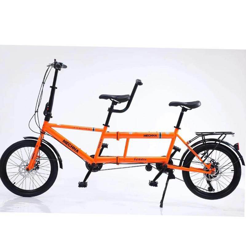 Double three-person bicycle parent-child bicycle couple double ride 20 inch folding variable speed scenic spot sightseeing bus manufacturer