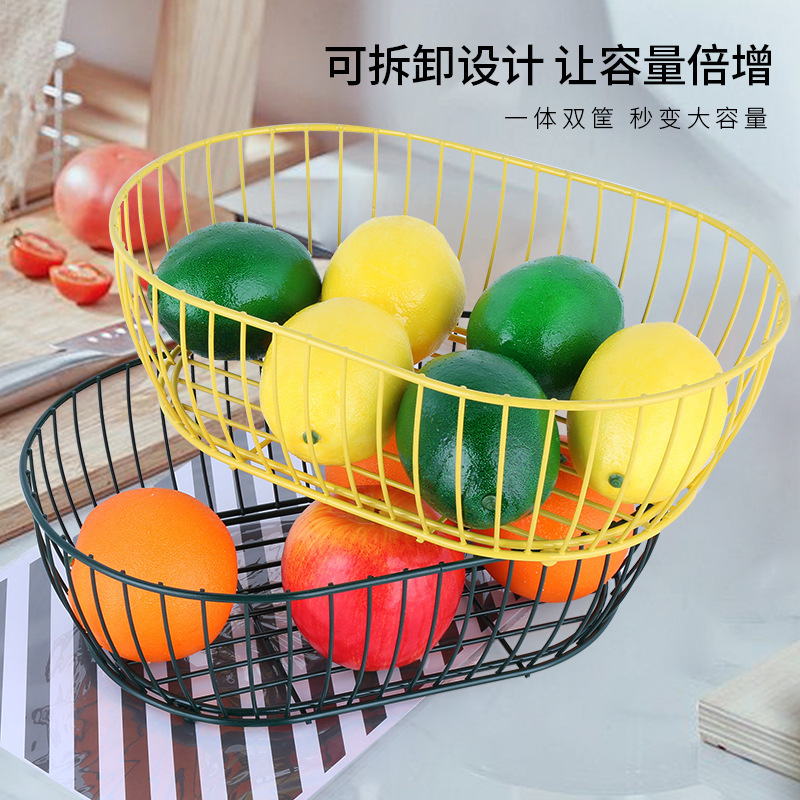 Iron Fruit Plate Scandinavian Style Accessible Luxury Coffee Table Snack Plate Creative Modern Cut Out Fruit Basket Living Room Home