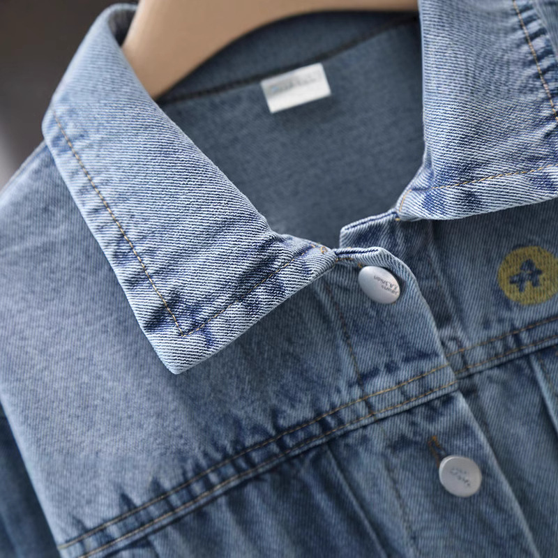 Girls' Denim Coat Western Style Embroidered Baby Long Sleeve Top 2025 Spring and Autumn New Children's Small and Medium-sized Children's Jacket