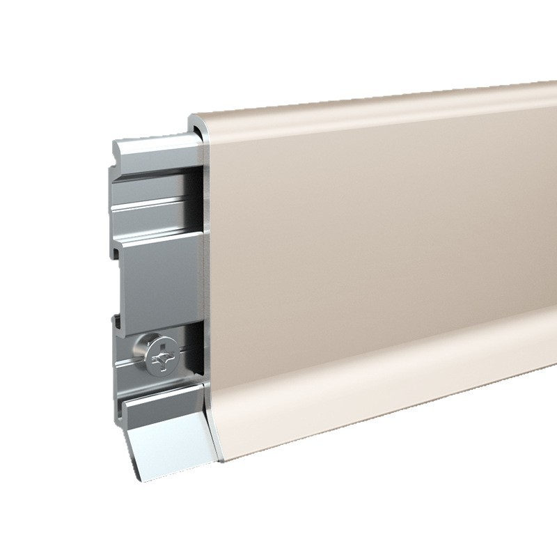 Cross-Border Baseboard Aluminum Alloy Baseboard 6cm Ultra-Thin Double-Layer Metal Buckle Baseboard Aluminum Alloy Baseboard