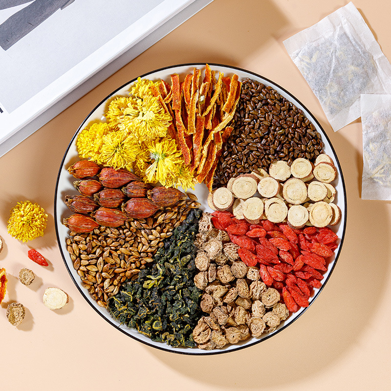 Beijing Tongrentang-Chrysanthemum Cassia Seed Tea Boxed Portable 160g Barley Orange Peel Medlar