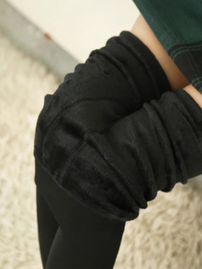 Autumn and Winter Pearl Fleece One-piece Pants fleece-lined Thickened Leggings Fleshy Pantyhose Warm One-piece Pants