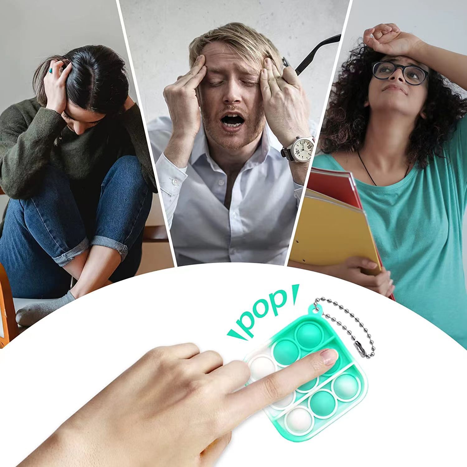 Amazon Hot Sale Silicone Keychain Pendant Anti-rodent Pioneer Bubble Music Decompression Keychain Pendant