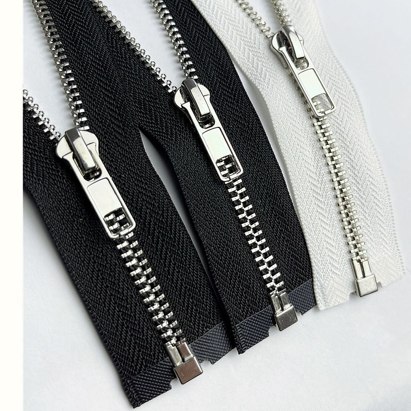 No. 5 Metal Copper Zipper Open Tail Jacket Bright Silver White Gold Tooth Clothing Zipper down Jacket Cotton Jacket Top