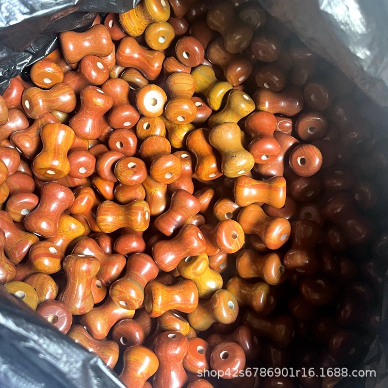 Красный метеоритный камень, аксессуары для массажа пальцев, оптовая продажа, размер 2.7 см * 1.7 см, бусины 1.3