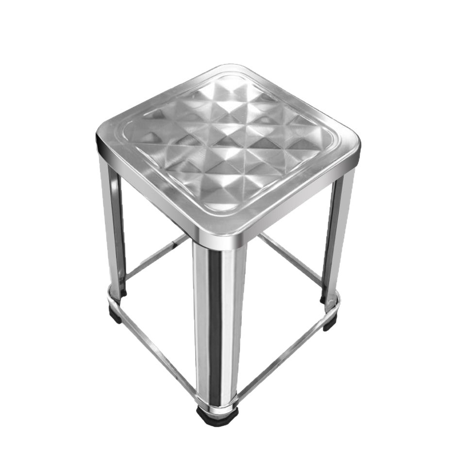 Extra Thick Stainless Steel Stool Square and Round Stool Household Factory Workshop Simple Outdoor Mobile Banquet Chair High and Low Stool