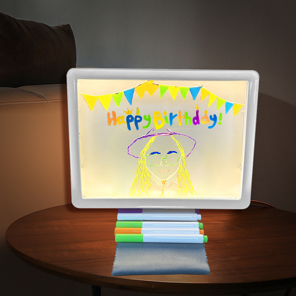 Светящийся детский доска для рисования, DIY, граффити, стираемая акриловая флуоресцентная доска, образовательная игрушка для детей