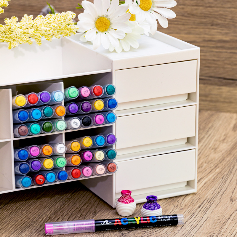 Guangna Acrylic Marker Soft-Tip Watercolor Pen Art-Specific Brush Acrylic Pen Straight Liquid-Type Marker Pen Set