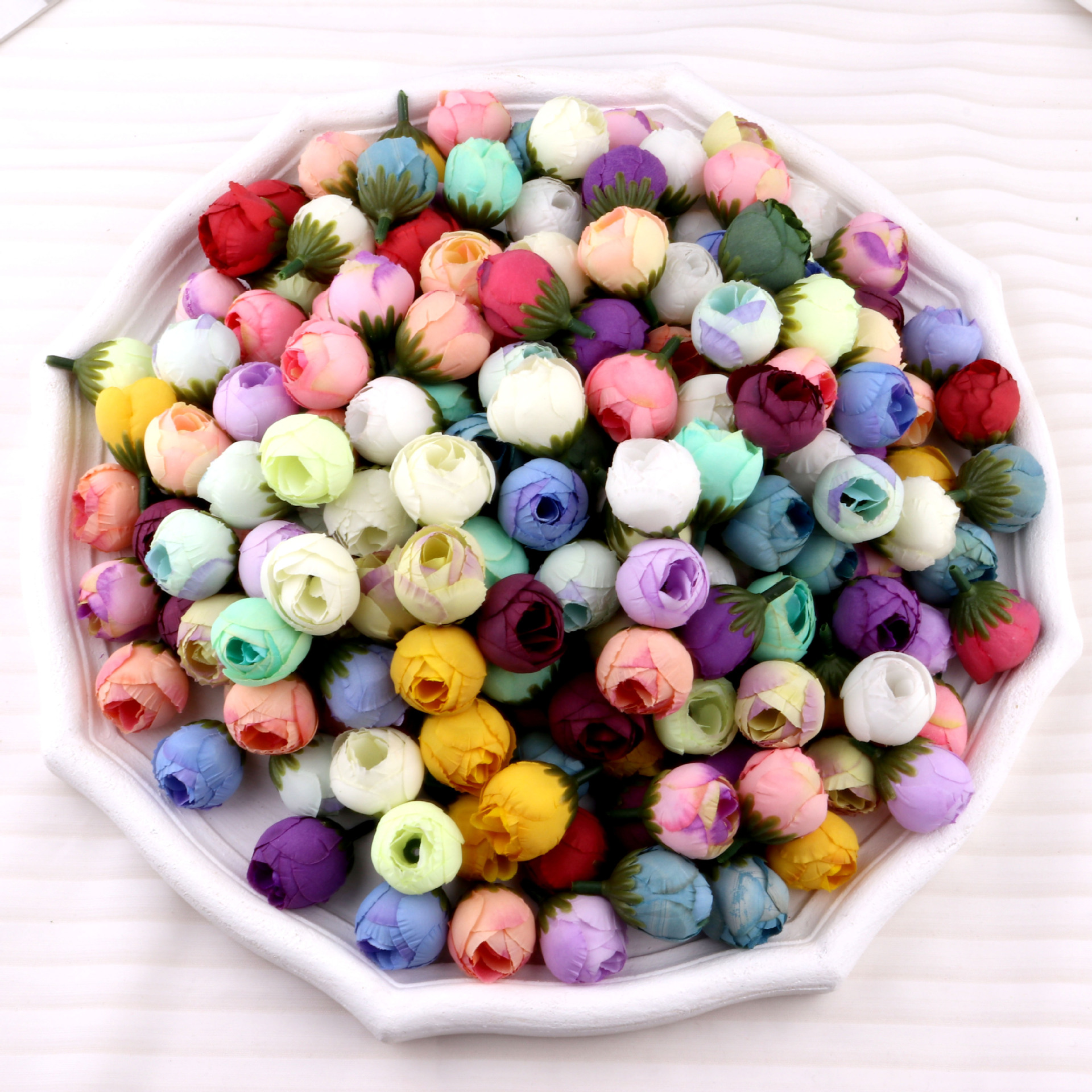 Simulated Rose Bud DIY Production Flower Small Q Rose Bud Flower Head Opera Tea Bud Corsage Wrist Flower Accessories
