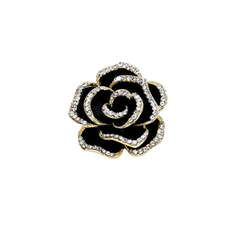 Small Fragrant Style Brooch Black Rose High-grade Camellia Red Corsage Women's Elegant Simple Clothes Suit Sweater Pin
