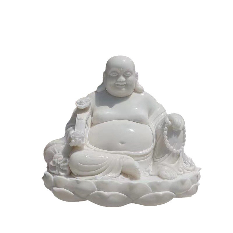 White marble Buddha statue large statue outdoor ornaments stone carving ksitigarbha bodhisattva granite maitreya buddha