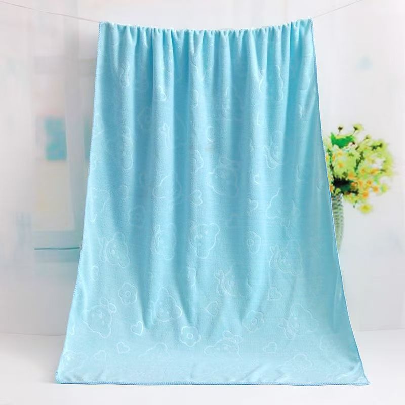 Microfiber Bath Towel Embossed Bear Manufacturer Wholesale Gift Children's Strong Absorbent Soft Thickened Beach Towel