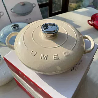 SM Smee EG Seafood Pot Enamel Pot Home Stew Soup Pot 26CM Soup Pot 2.2 Raised Quality Cast Iron Pot