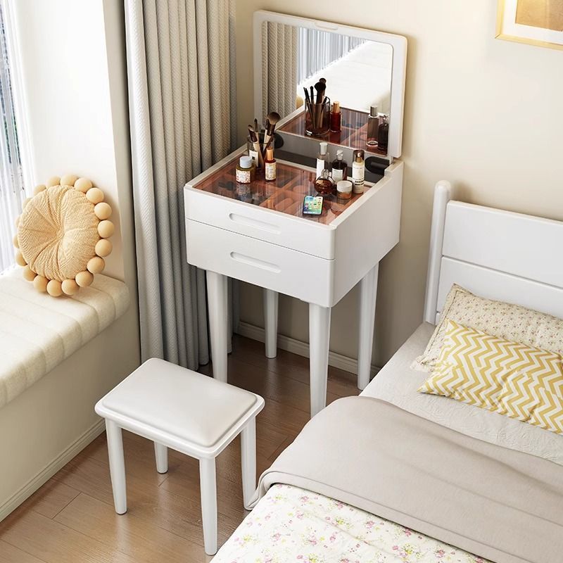 Solid Wood Dresser 40/50cm Mini Bedroom Home Flip Dresser Small Apartment Bedside Table Integrated Dresser