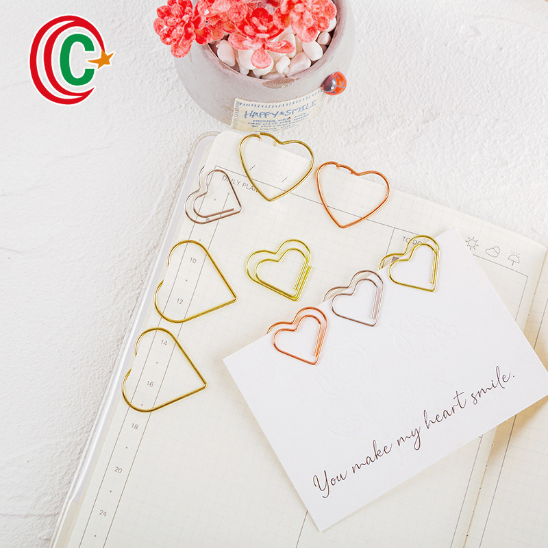 Source manufacturers love special-shaped paper clip color paper clip office stationery metal plating bookmark clip wholesale