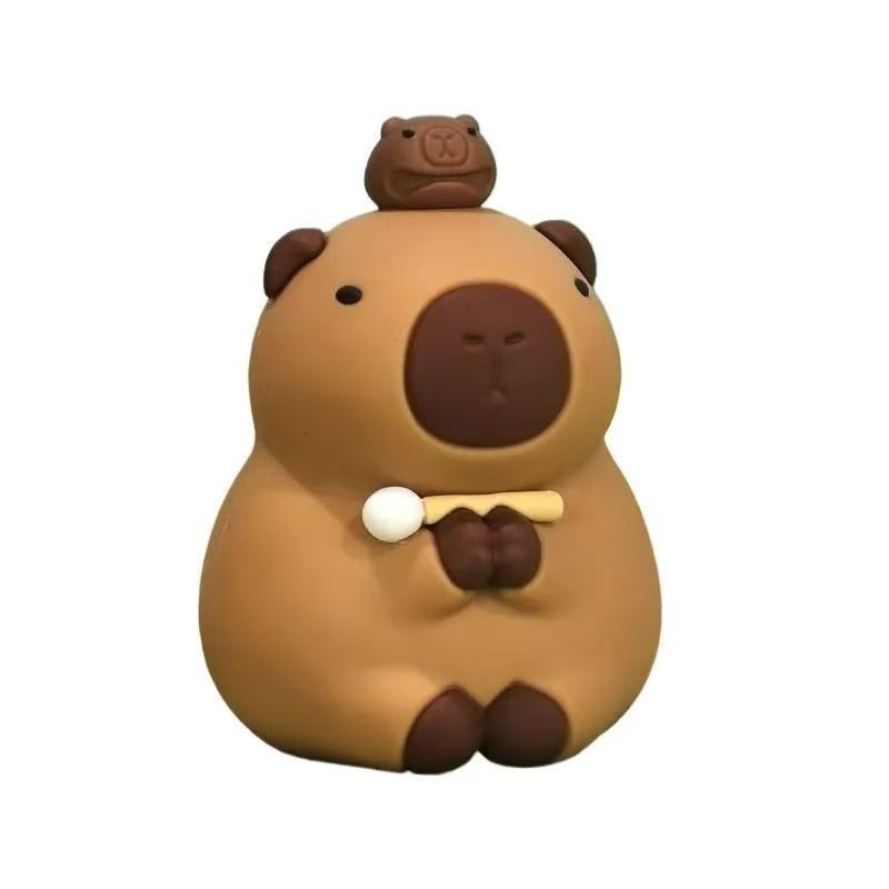 Capybara Desktop Ornament Mini Stress-Relief Decoration for Emotional Stability and Healing for Girls