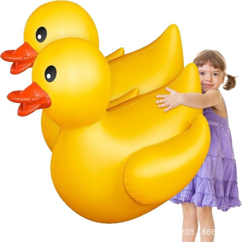 Thickened Yellow Duck Ride-On Float, Adult Inflatable Sunglasses Duck Pvc Swimming Ring Photography Prop, Cross-Border Ready Stock