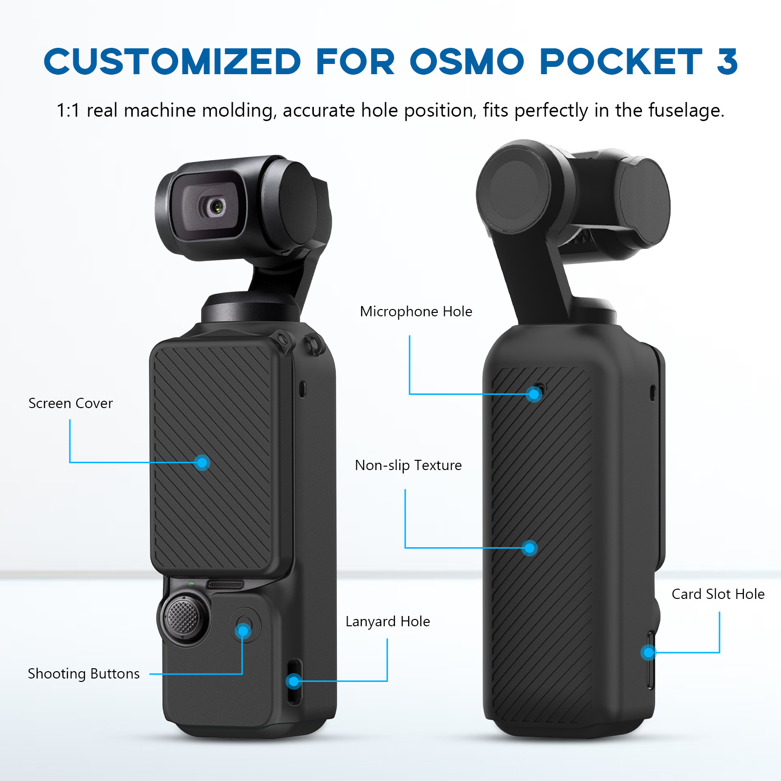 Suitable for DJI Dajiang Osmo Pocket 3 Dajiang Pocket Camera Silicone Protective Cover Anti-fall Anti-scratch Wear-resistant