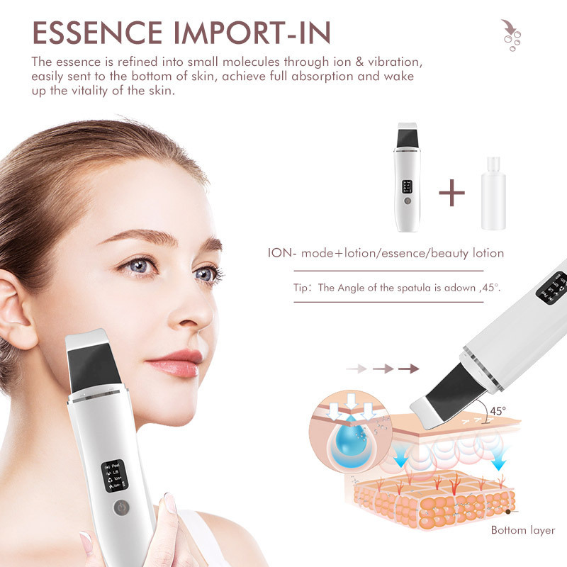 Ems Skin Scraper Blackhead Remover Facial Cleansing Beauty Device Pore Cleaner Suitable for Sensitive Skin Deep Cleansing