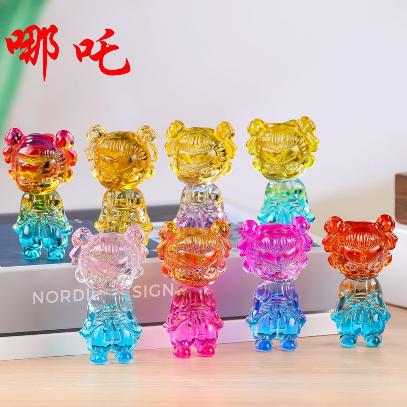 [Новый хит продаж] Стеклянные фигурки Нэчжа, слиток цитрина, кукла Нэчжа, оптовая продажа, кристаллические изделия