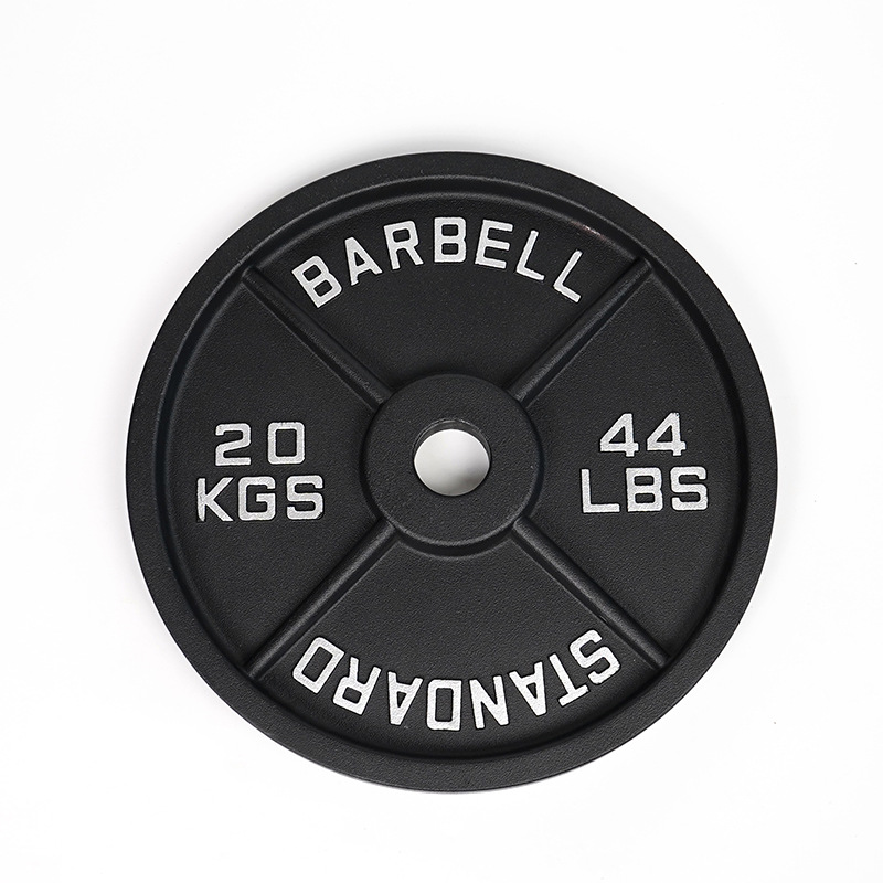 Cross-border wholesale cast iron paint four-tendon weightlifting fitness barbell large hole dumbbell four-tendon barbell