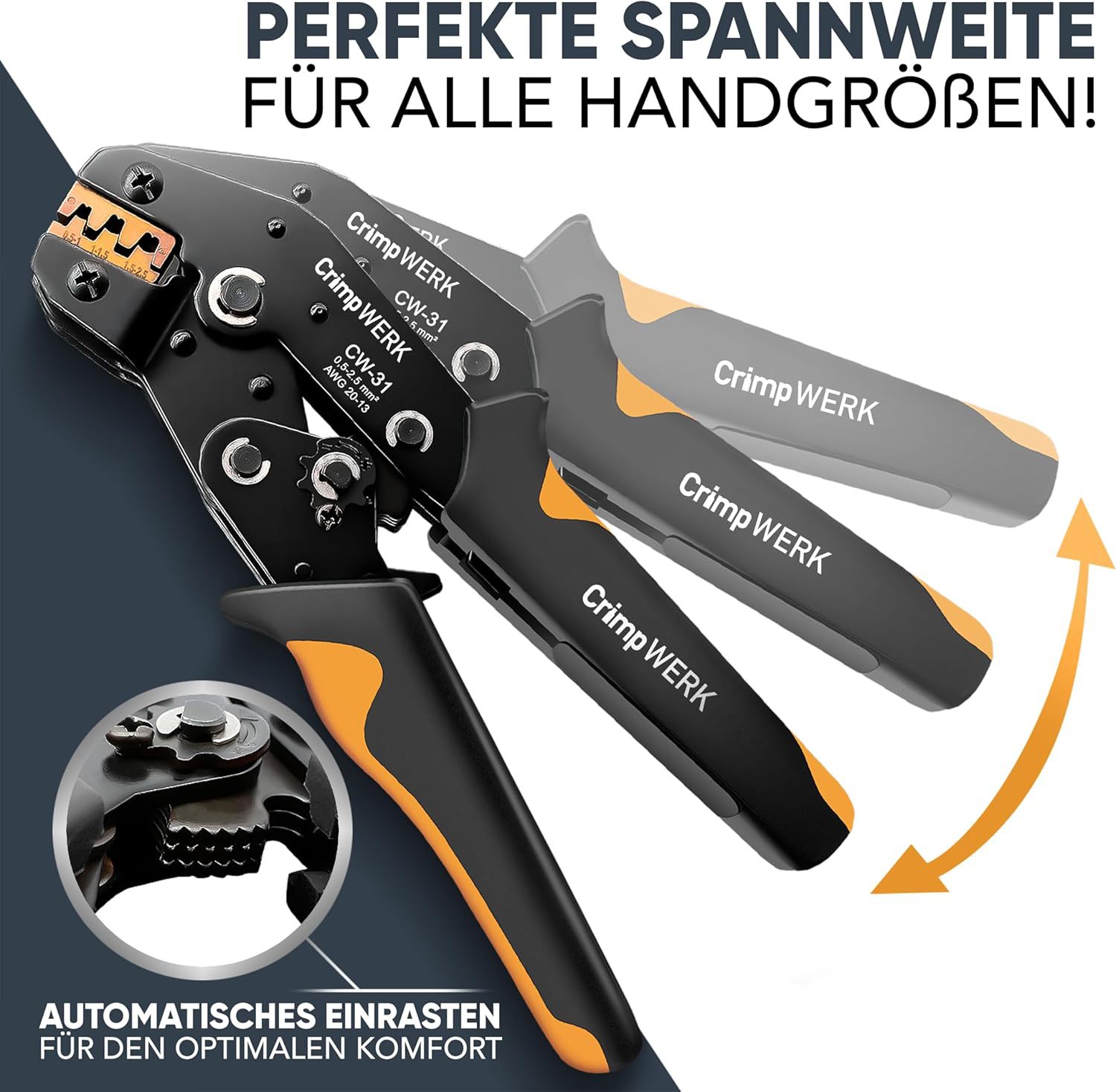 Crimpwerk Crimpzange Flachsteckhülsen - Crimpzangen-Set Ink