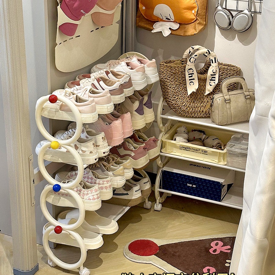 Shoe Rack Dormitory Simple Multi-Layer Small Narrow Doorway Space-Saving Shoe Storage Artifact Shoe Cabinet under the Table Is Strong and Durable