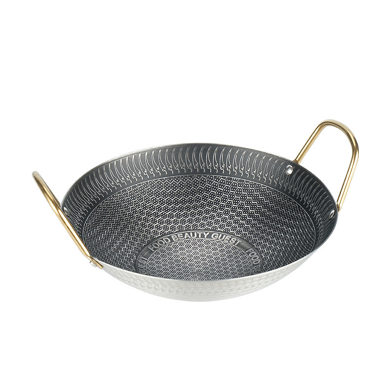 Factory Direct Batch Non-stick Thickened Stainless Steel Honeycomb Structure Small Hot Pot Dry Pot Household Restaurant Commercial Pot Bar Ding