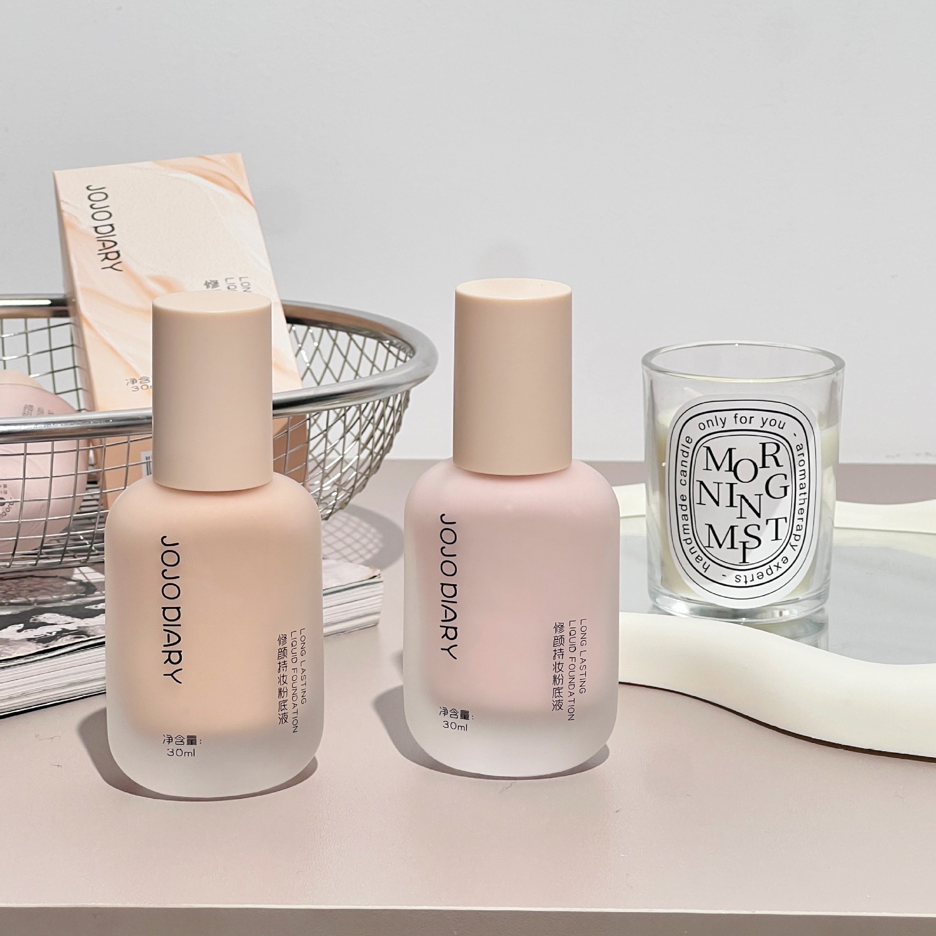 Jojo Diary Repairing and Long-Lasting Makeup Liquid Foundation Hydrating Moisturizing Concealer Long-Lasting Non-Removing Makeup Creamy Skin Foundation Cream