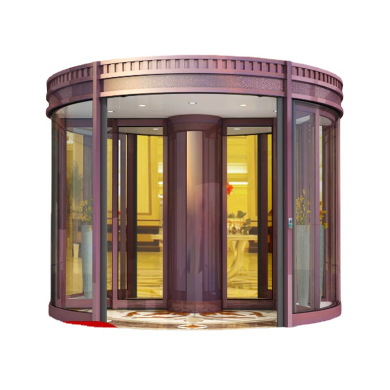 Factory ring column rotating induction door hotel automatic glass three-wing ring column rotating door column rotating door