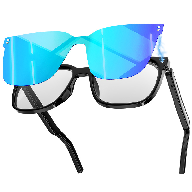 Cross-Border Smart Glasses M10 Pro a Bluetooth Glasses with Replaceable Lenses, Magnetic Sunglasses, Anti-Blue Light and Anti-Uv