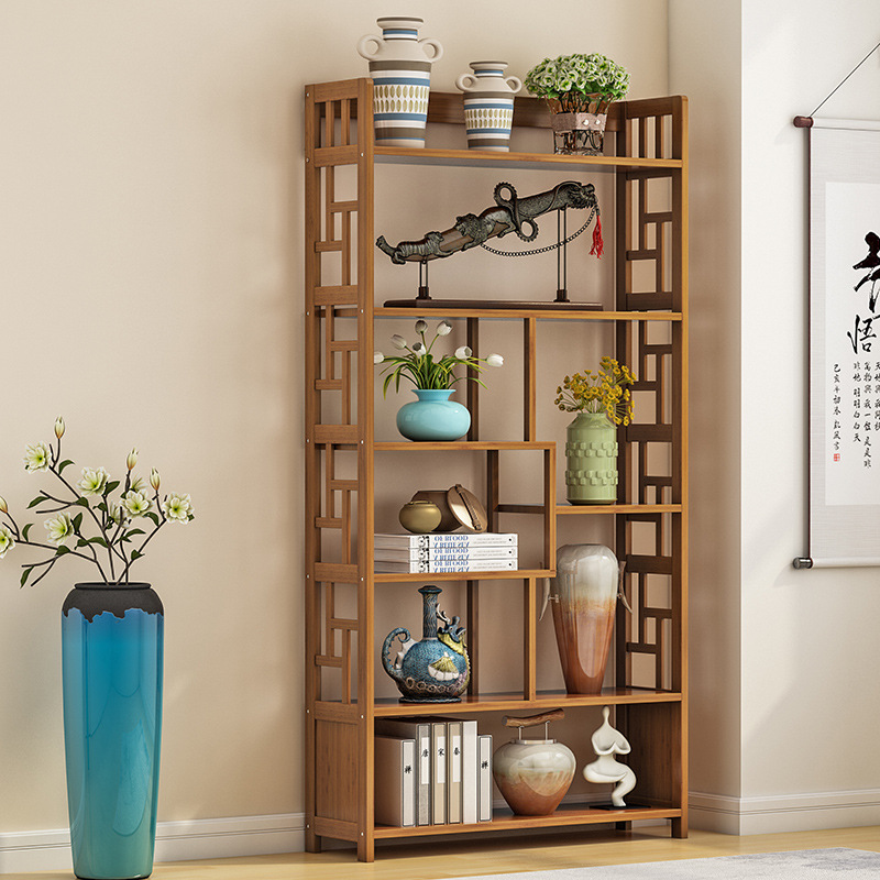 [Can be used for foreign trade processing] Bogu shelf ornaments bookshelf display cabinet Duobao Pavilion tea set tea storage rack