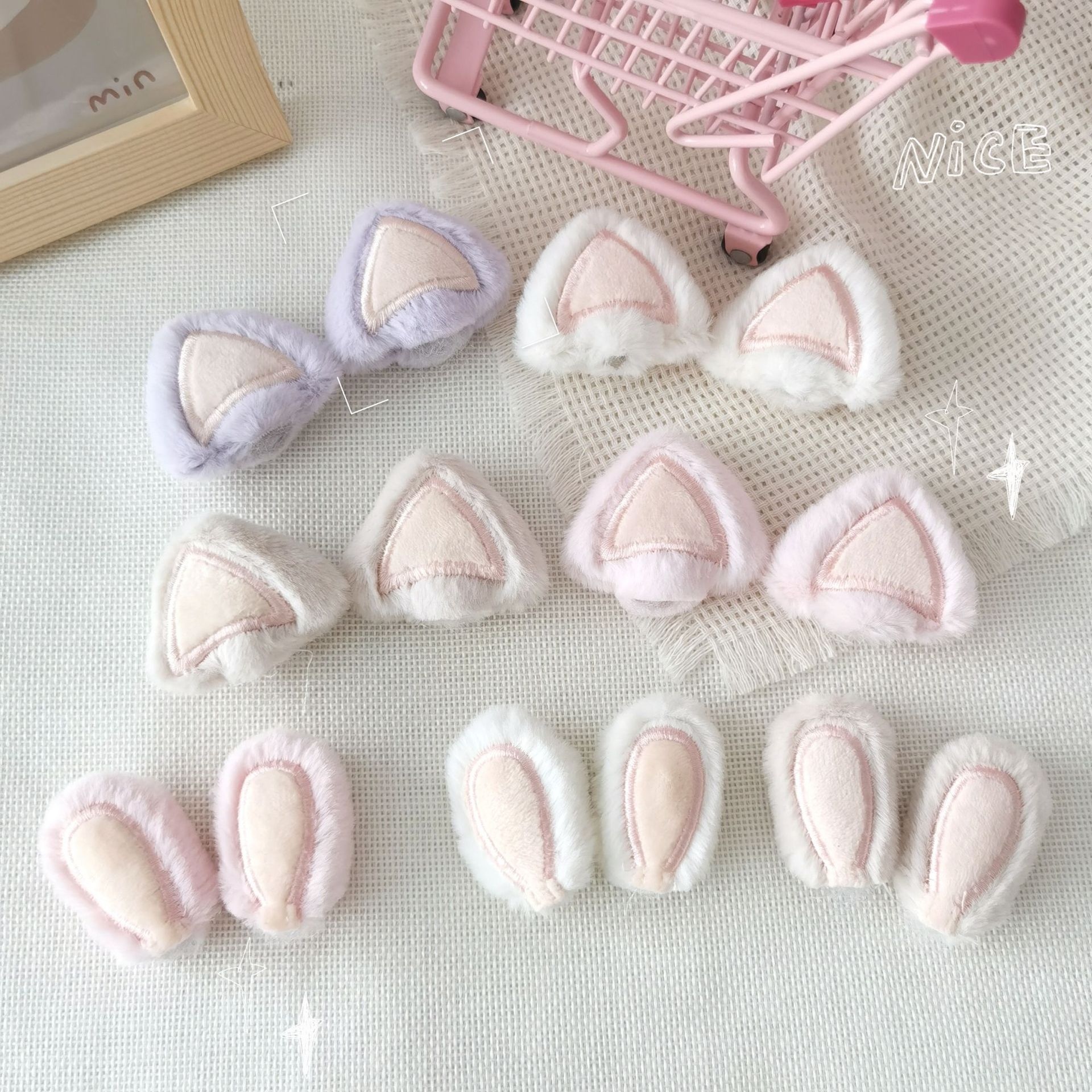 Мягкие хлопковые ушки кролика и кошки, аксессуары для головных уборов, DIY, аксессуары для одежды