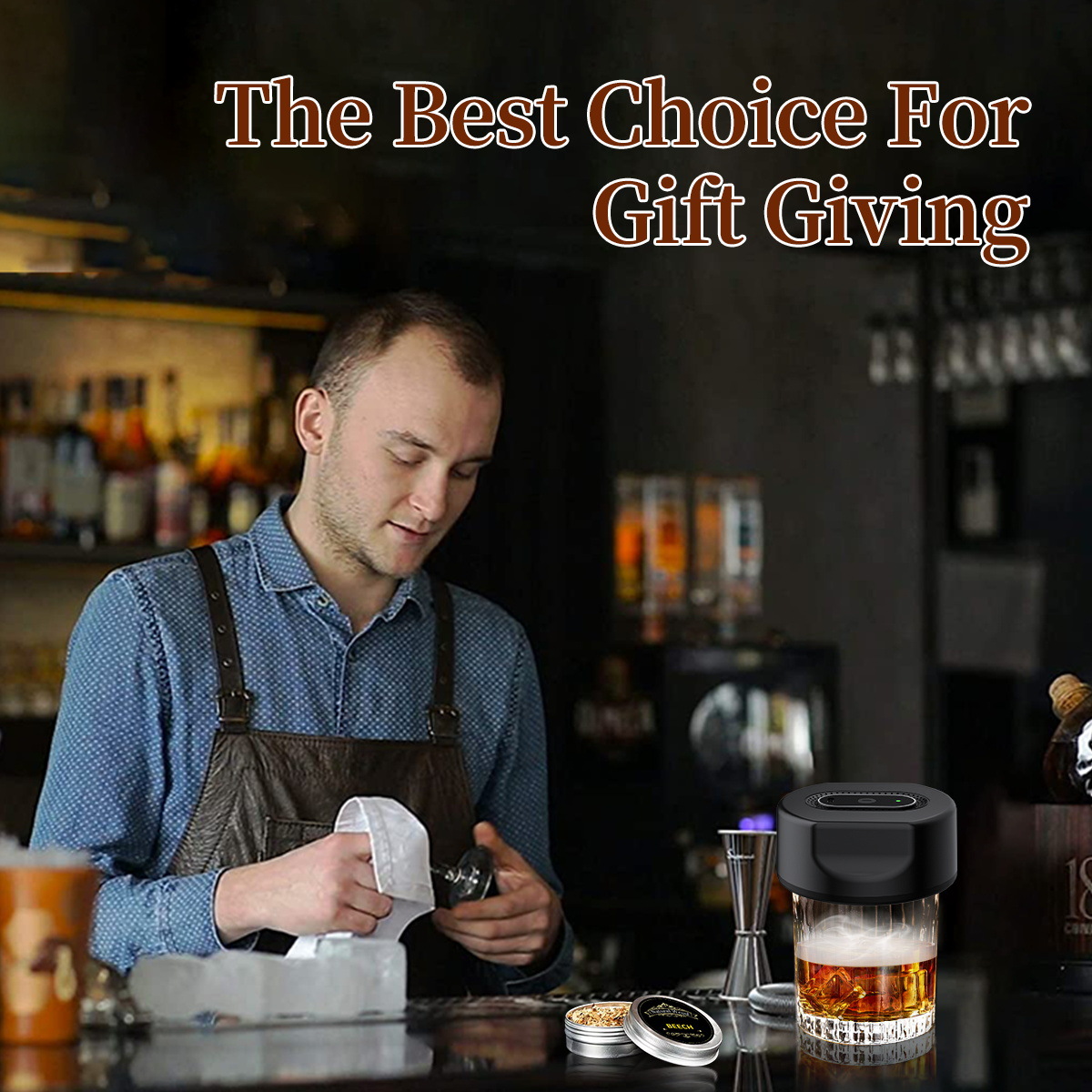 Cross-border Upgraded Foreign Trade Electric Cocktail Smoker Bar Bartender Smoke Manufacturer Whisky Bartender Set