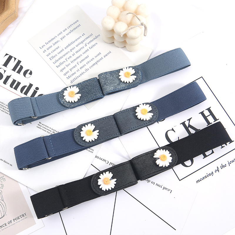 Jeans Belt Lazy Belt Seamless Elastic Men's Versatile Invisible Elastic Women's Punch-free Decorative ins Style