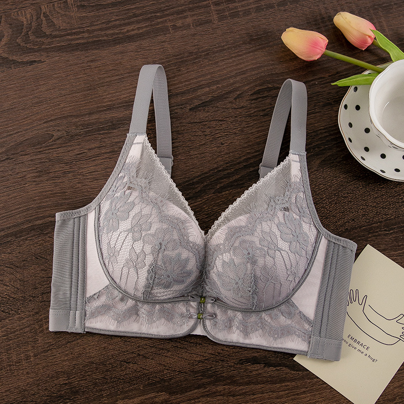 Benmingnian Red Bra Small Chest Push-up Lace Sexy Lingerie Comfortable Adjustable Top Bra