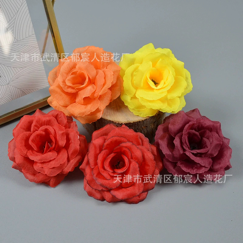 Simulation rose flower wholesale wedding flower wall landscape green plant flower arrangement Halloween headdress rose silk cloth flower fake flower
