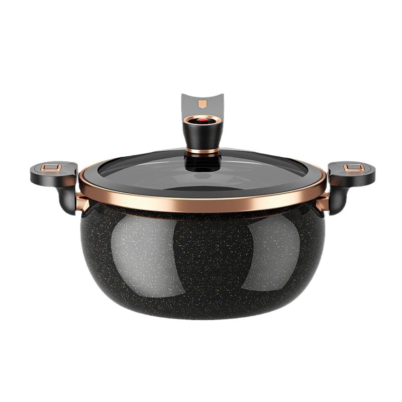 Enamel Enamel Micro-pressure Soup Pot Stew Meat Soup Double-ear Stew Pot Household Gas Induction Cooker Universal Non-stick Pot