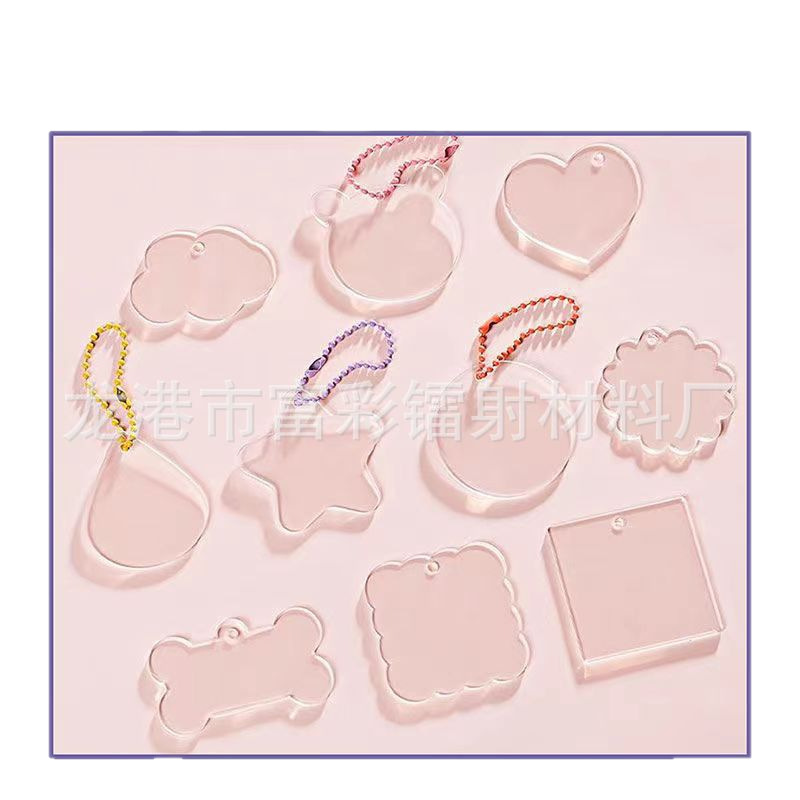 Direct Sales of Fucai Guka 100 Children's Sticker Accessories with Lids, Handmade DIY Toys, Keychains, Transparent