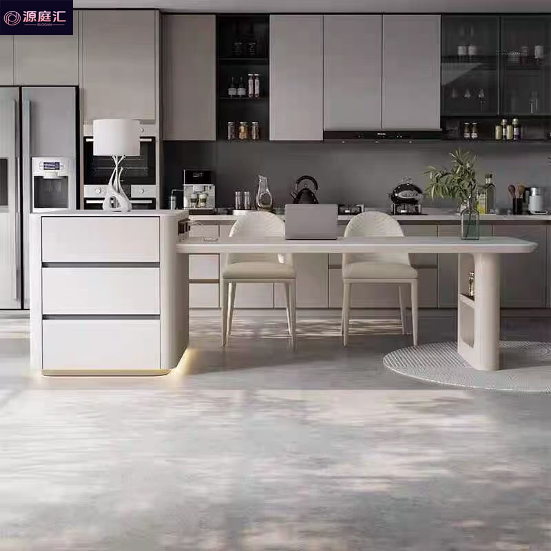 Dining Table for Home Restaurant, High-End Rock Slab Creative Tea Table Island, Italian Light Luxury, Popular on Xiaohongshu and Douyin