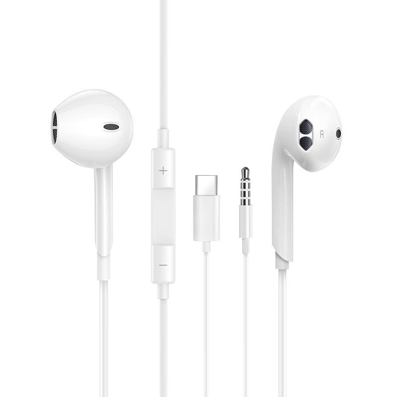 3.5mm for Apple Huawei Android In-line Wired Headset type-c Digital In-ear Crystal Box Headset