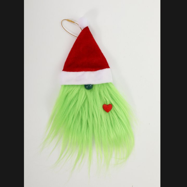 in stock new European and American Christmas ornaments adult green hair shoes pie wholesale Grinch green hair monster