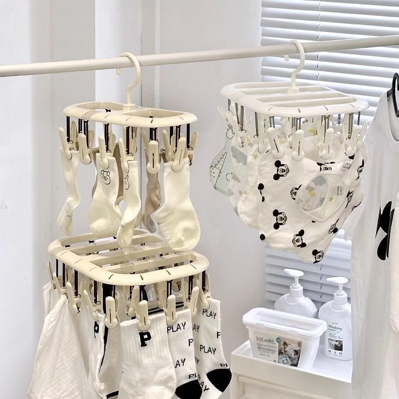 Сушилка для носок с несколькими зажимами, многофункциональный зажим для носок, инструмент для сушки детского нижнего белья на балконе
