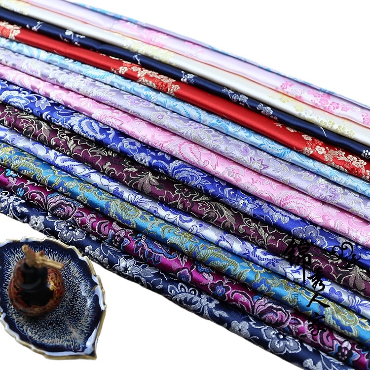 Brocade Fabric Silk Satin Ancient Costume Hanfu COS Costume Tang Suit Cheongsam Fabric Open Mouth Smile Small Flower
