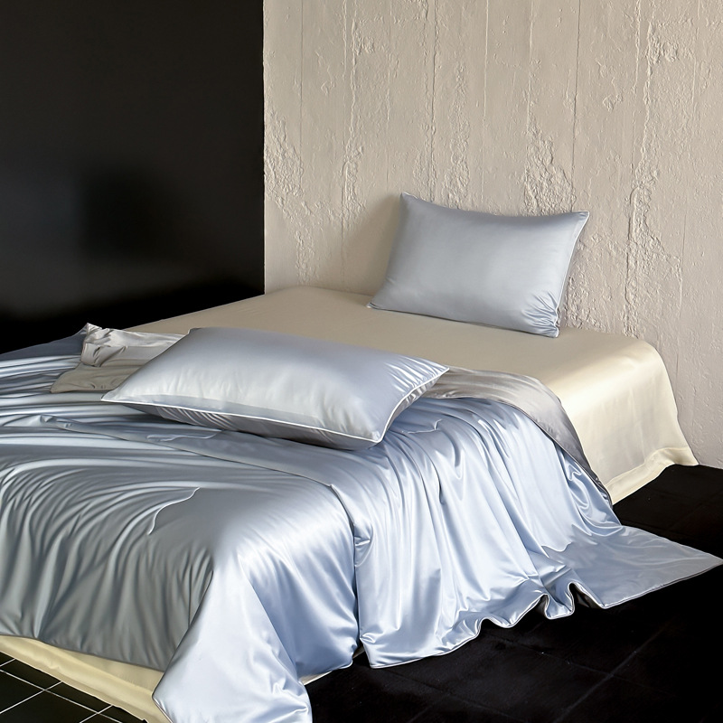 2025 New Lanxia Yunji Silk Cooling Summer Quilt Single Summer Quilt 200*230 Ice Yarn Blue