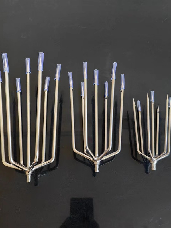 Оптовая продажа, нержавеющий стальной гарпун с зазубринами, круглая семизубая гарпунная вилка, инструменты для рыбалки