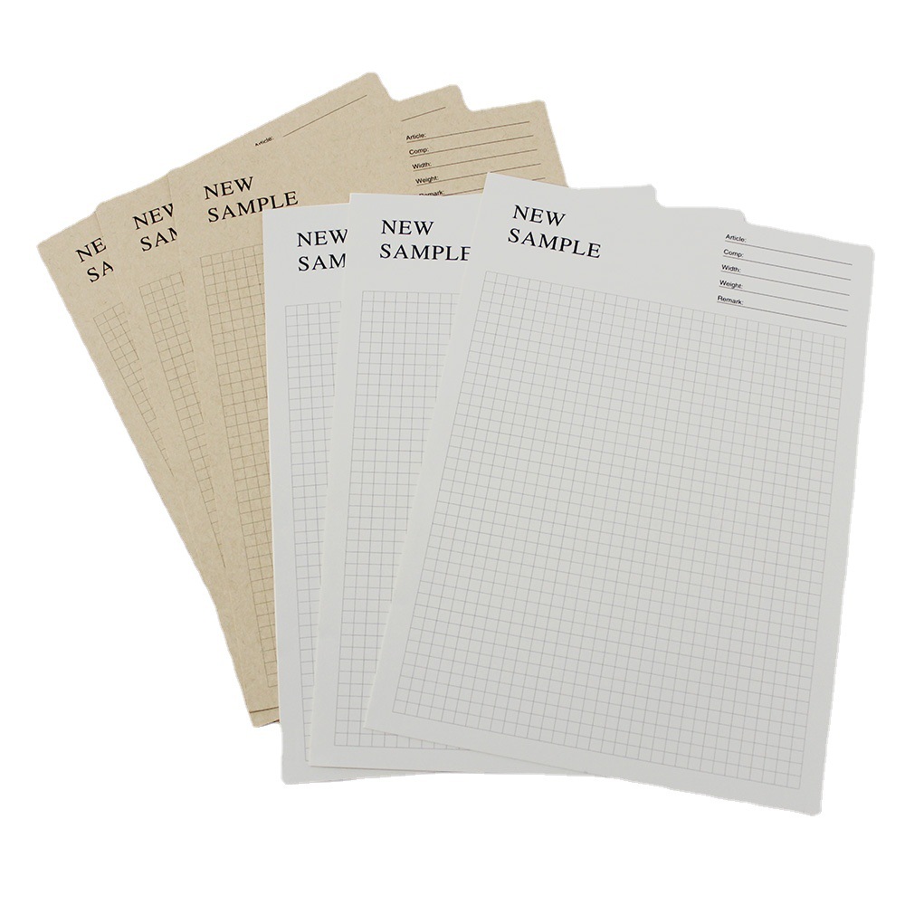 Fabric Color Cardboard Small A4 Cardboard Fabric Sample Stickers Checkered Color Cardboard Curtain Textile Fabric Sample Card Customization