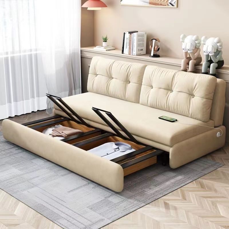 Foldable Sofa Bed Dual-Purpose Living Room Multi-Functional 2024 New Small Apartment Internet Celebrity Style Cream Style Pull-Out Bed